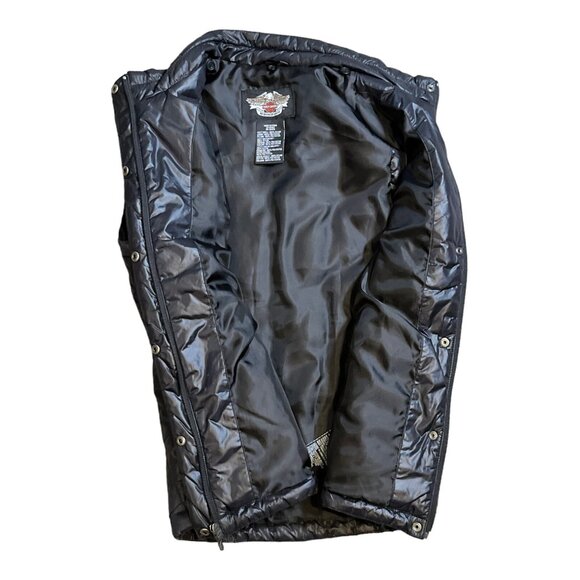 Harley Davidson Womens Puffer Vest Black And Pink Small - Picture 3 of 9